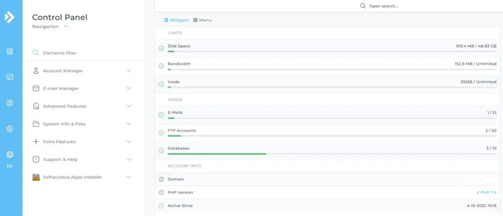 Direct Admin Control Panel