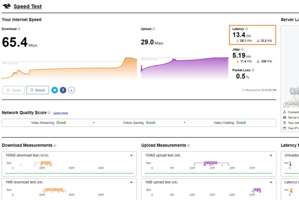 latency test cloudflare