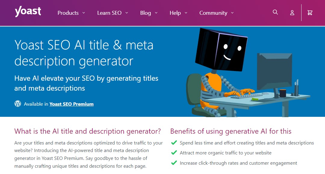 Yoast SEO AI meta descriptions
