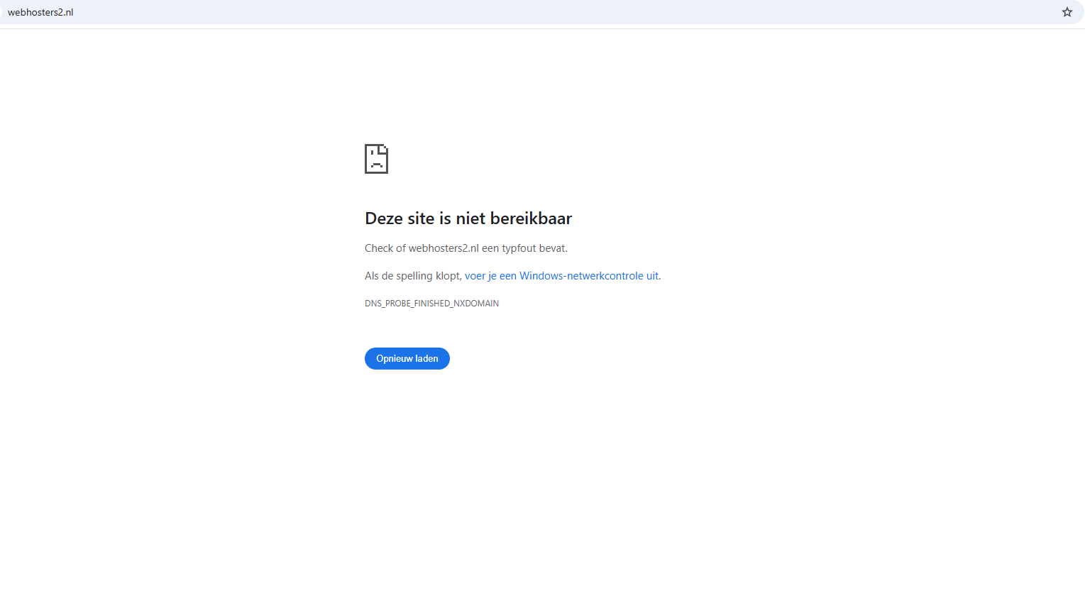 webhosters dns probe not