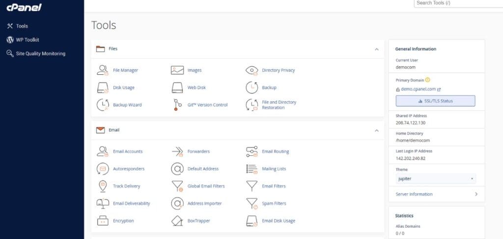cpanel omgeving